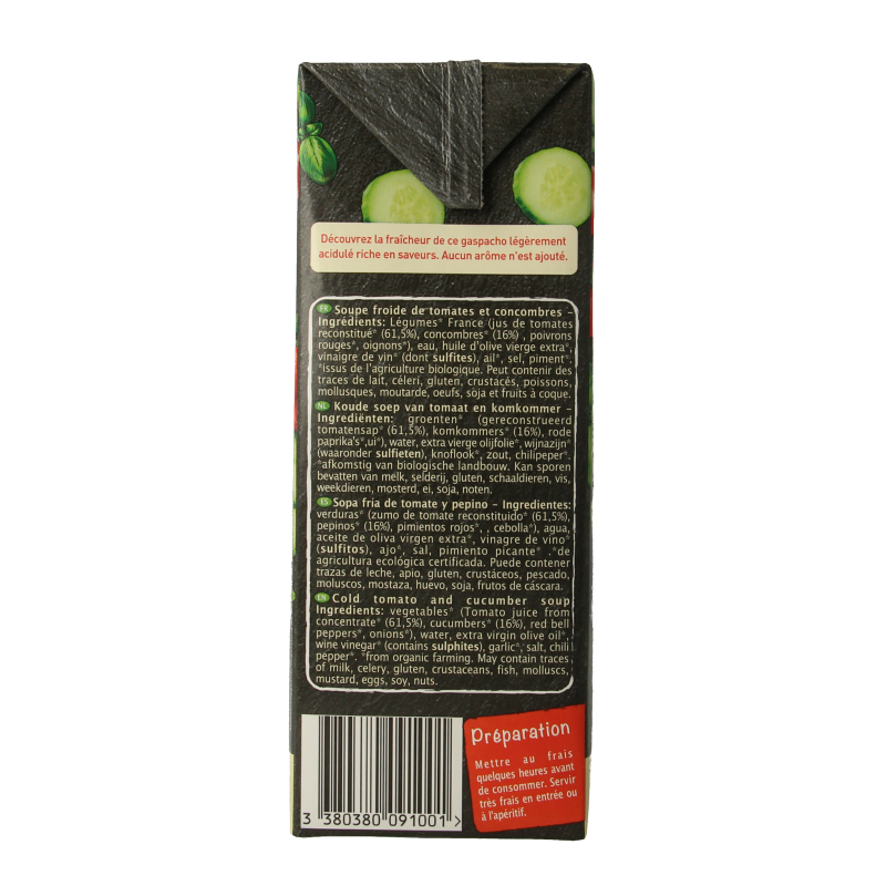 Primeal Gaspacho tomaat komkommer bio 1 Liter