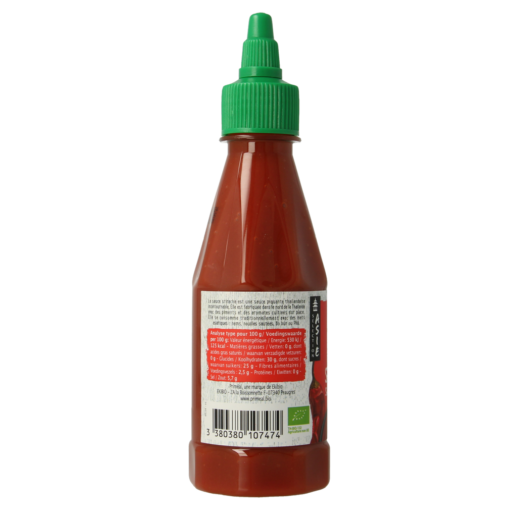 Primeal Chilisaus sriracha pittig bio 250.00 Gram