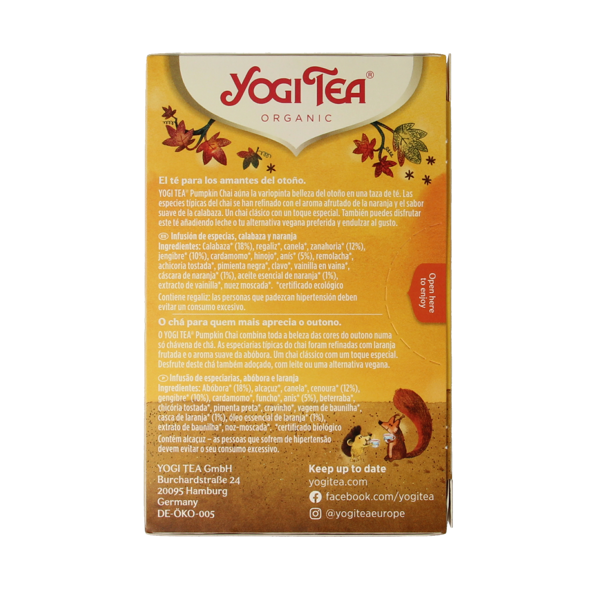 Yogi Tea Pumpkin chai bio 17.00 Zakjes