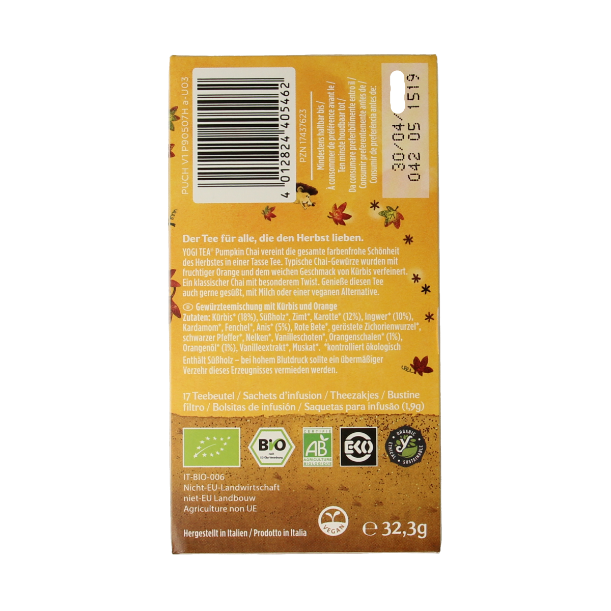 Yogi Tea Pumpkin chai bio 17.00 Zakjes