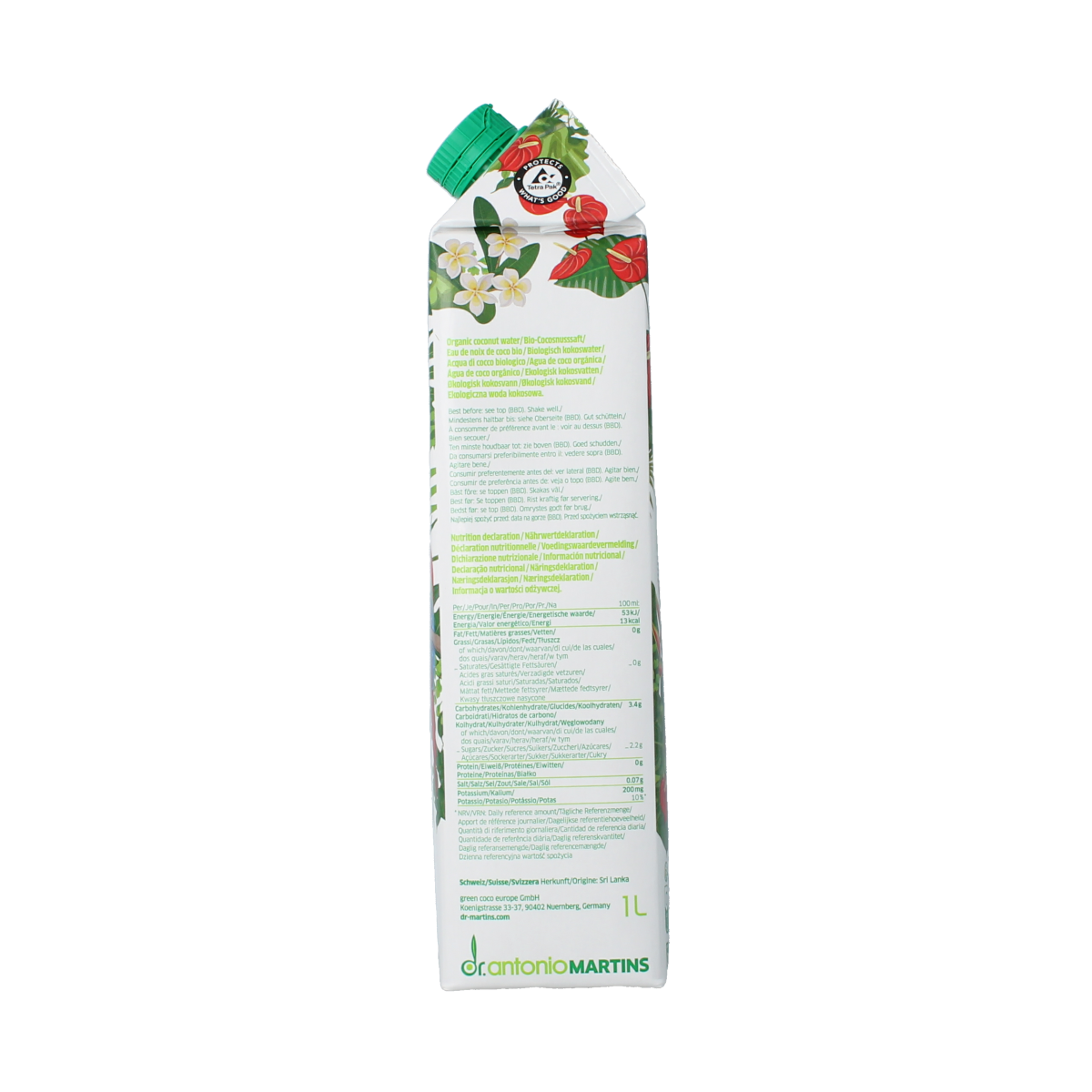 Dr. Antonio Martins Coconut water bio 1.00 Liter