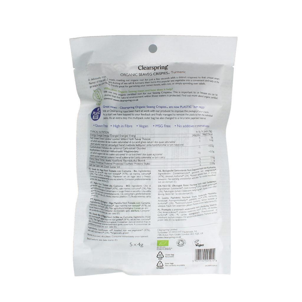 Clearspring Seaveg - Crispies turmeric multipack bio 20.00 Gram