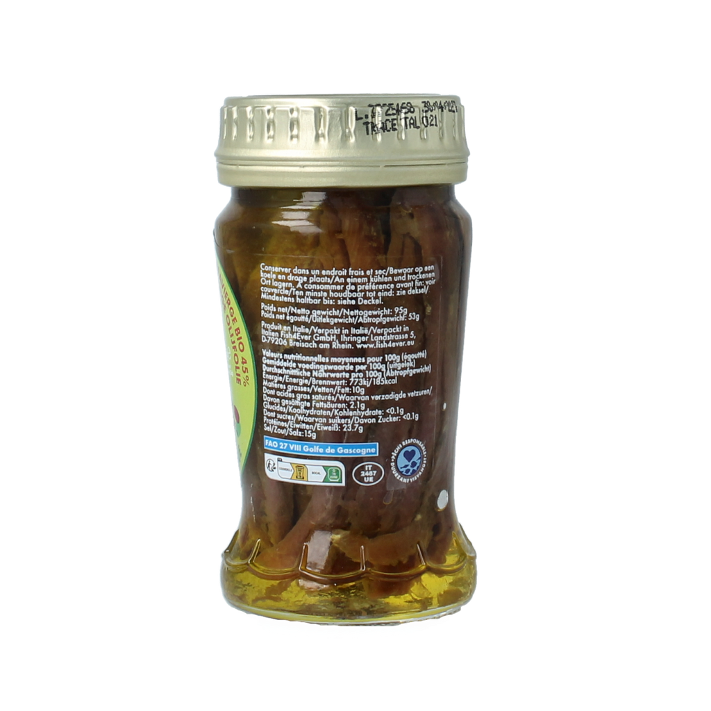 Fish 4 Ever Ansjovisfilet in olijfolie 95.00 Gram