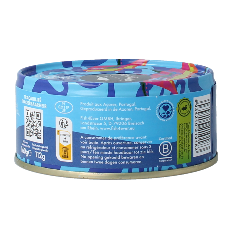 Fish 4 Ever Tonijnstukken in water 160 Gram