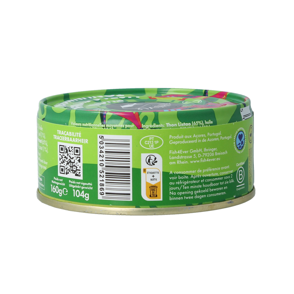 Fish 4 Ever Tonijnmoot in olijfolie 160.00 Gram