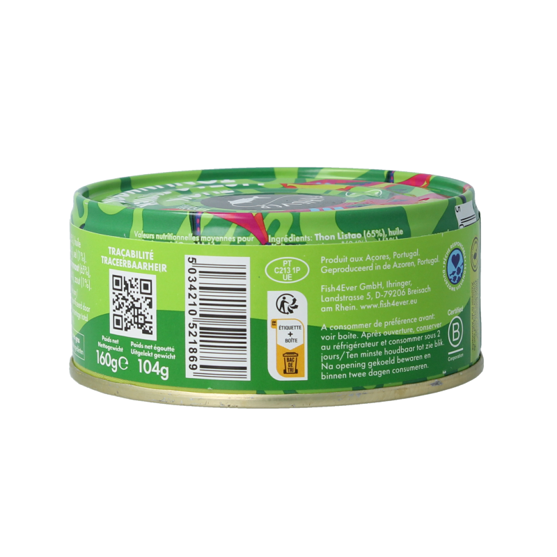 Fish 4 Ever Tonijnmoot in olijfolie 160 Gram