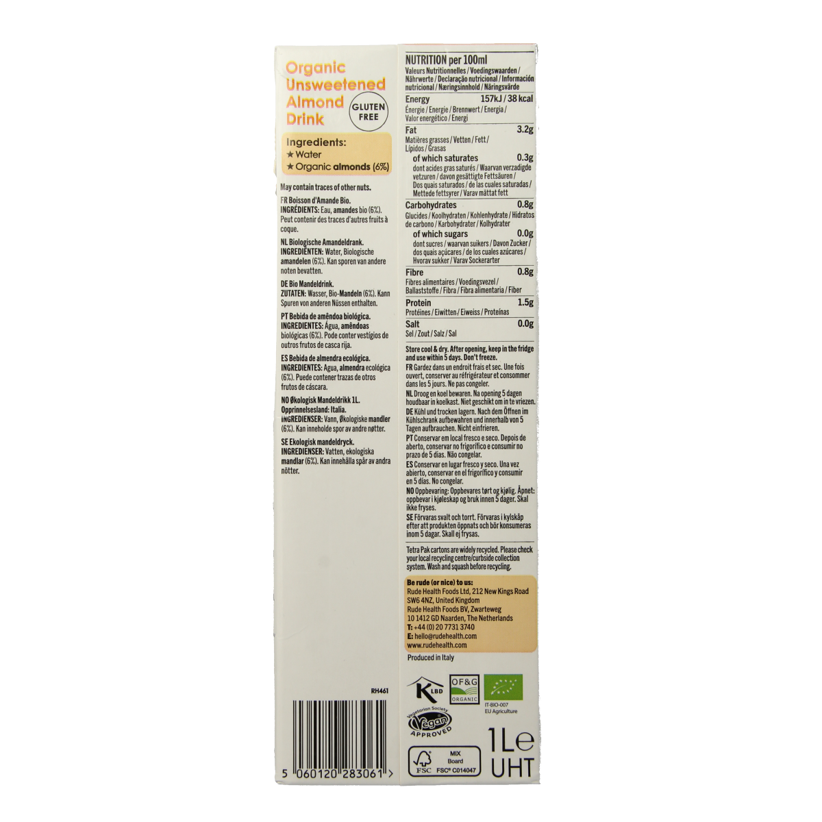 Rude Health Amandeldrank ultimate bio 1.00 Liter