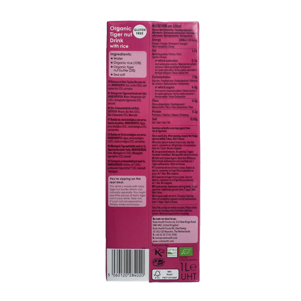 Rude Health Tijgernootdrank bio 1.00 Liter