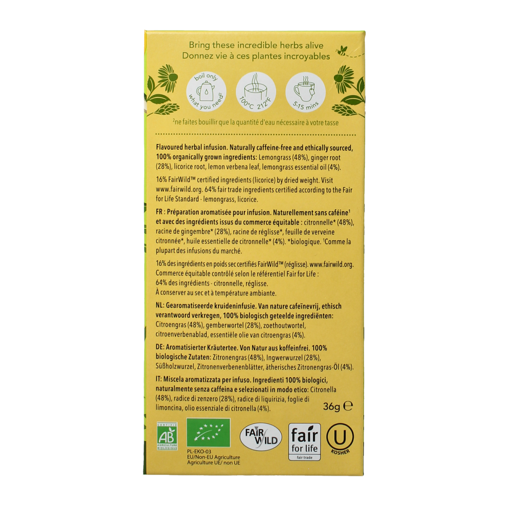 Pukka Lemongrass & ginger thee bio 20.00 Zakjes