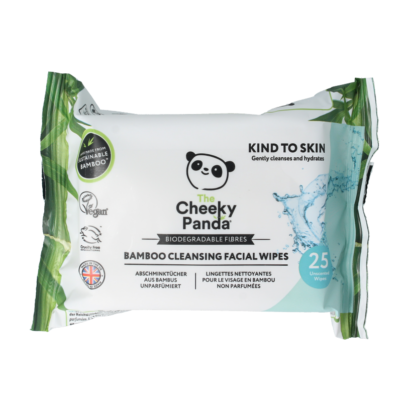 The Cheeky Panda Bamboe gezichtsreinigingsdoekjes parfumvrij 25 Stuks