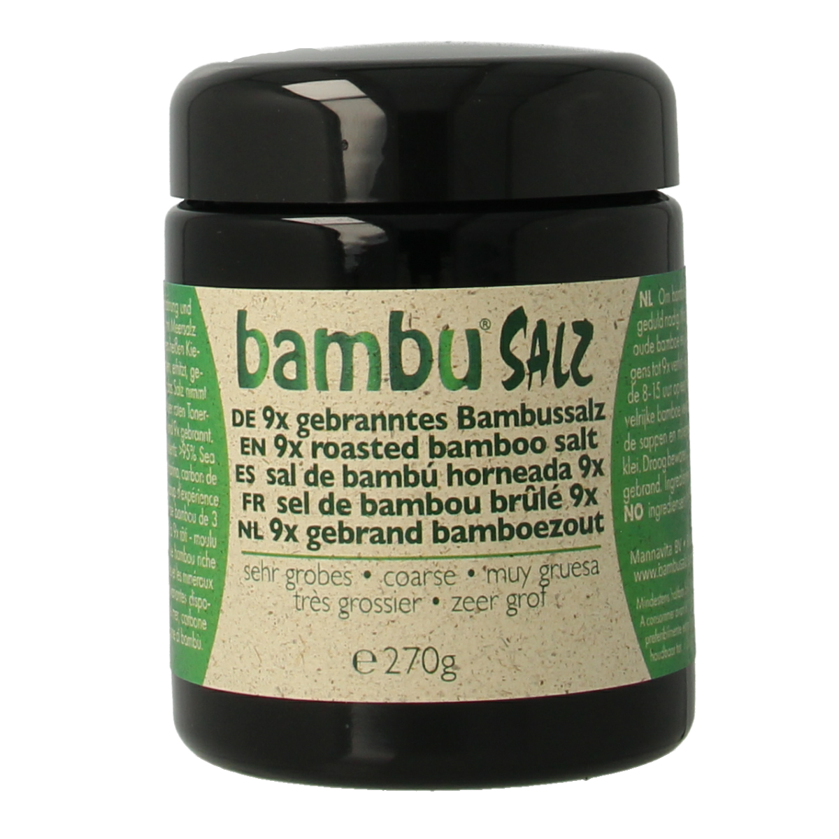 Bambu Salz Bamboezout zeer grof 9x gebrand 270.00 Gram