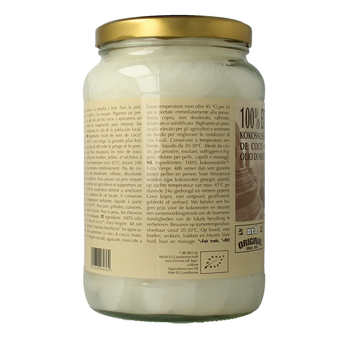 Amanprana Kokosnootolie bio 1600.00 Milliliter
