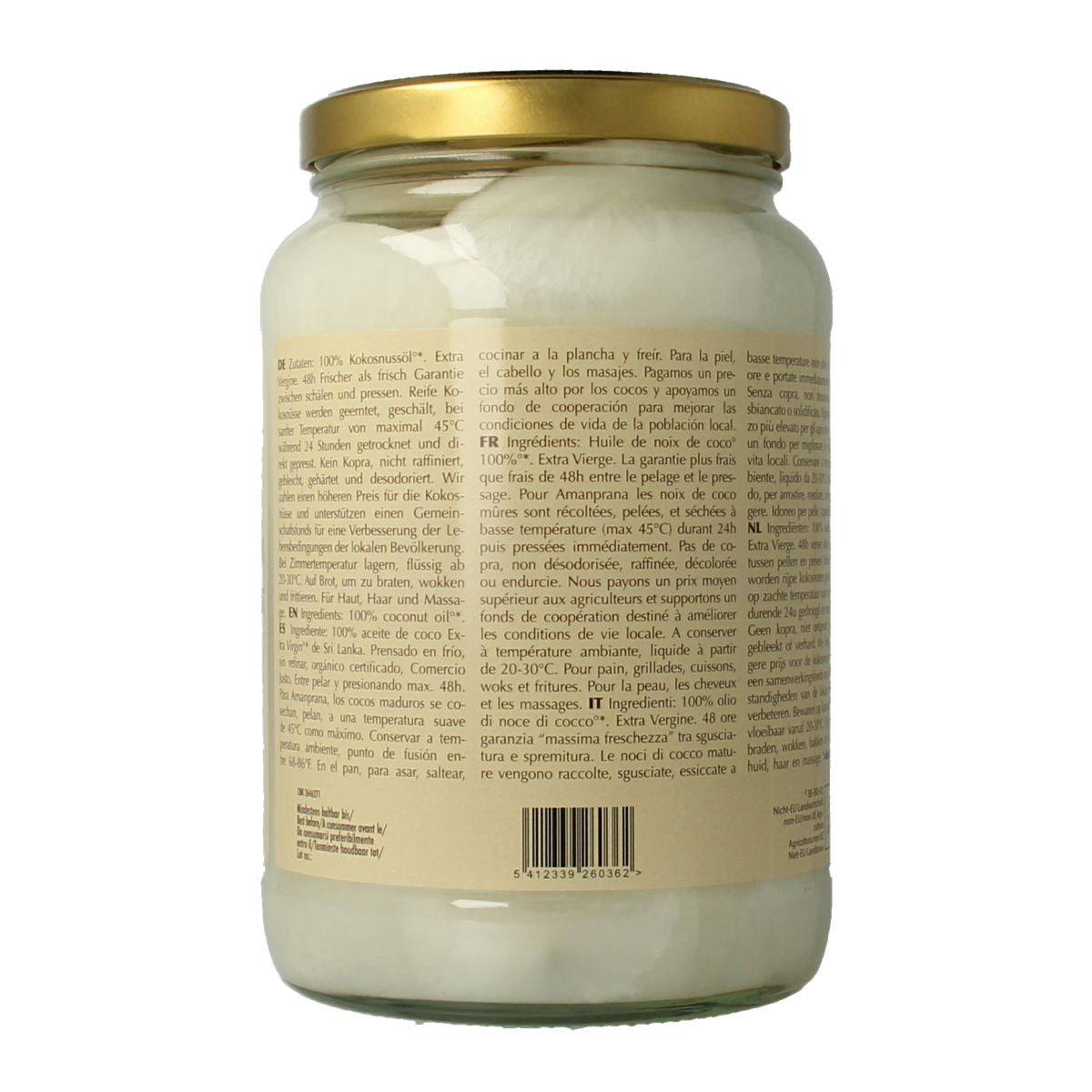 Amanprana Kokosnootolie bio 1600.00 Milliliter