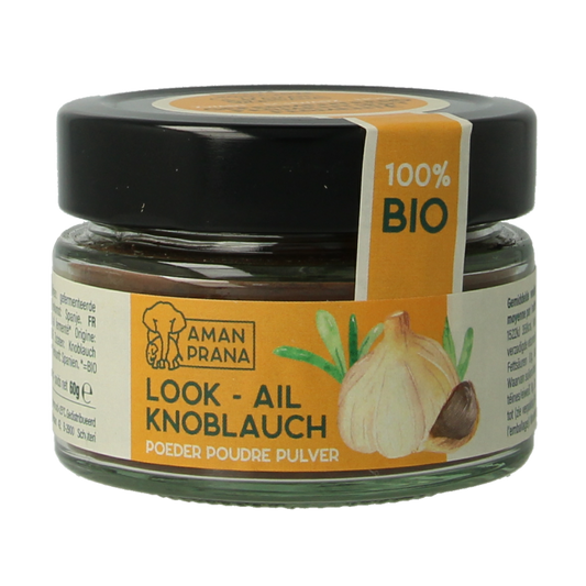 Amanprana Zwarte knoflookpoeder bio 60 Gram
