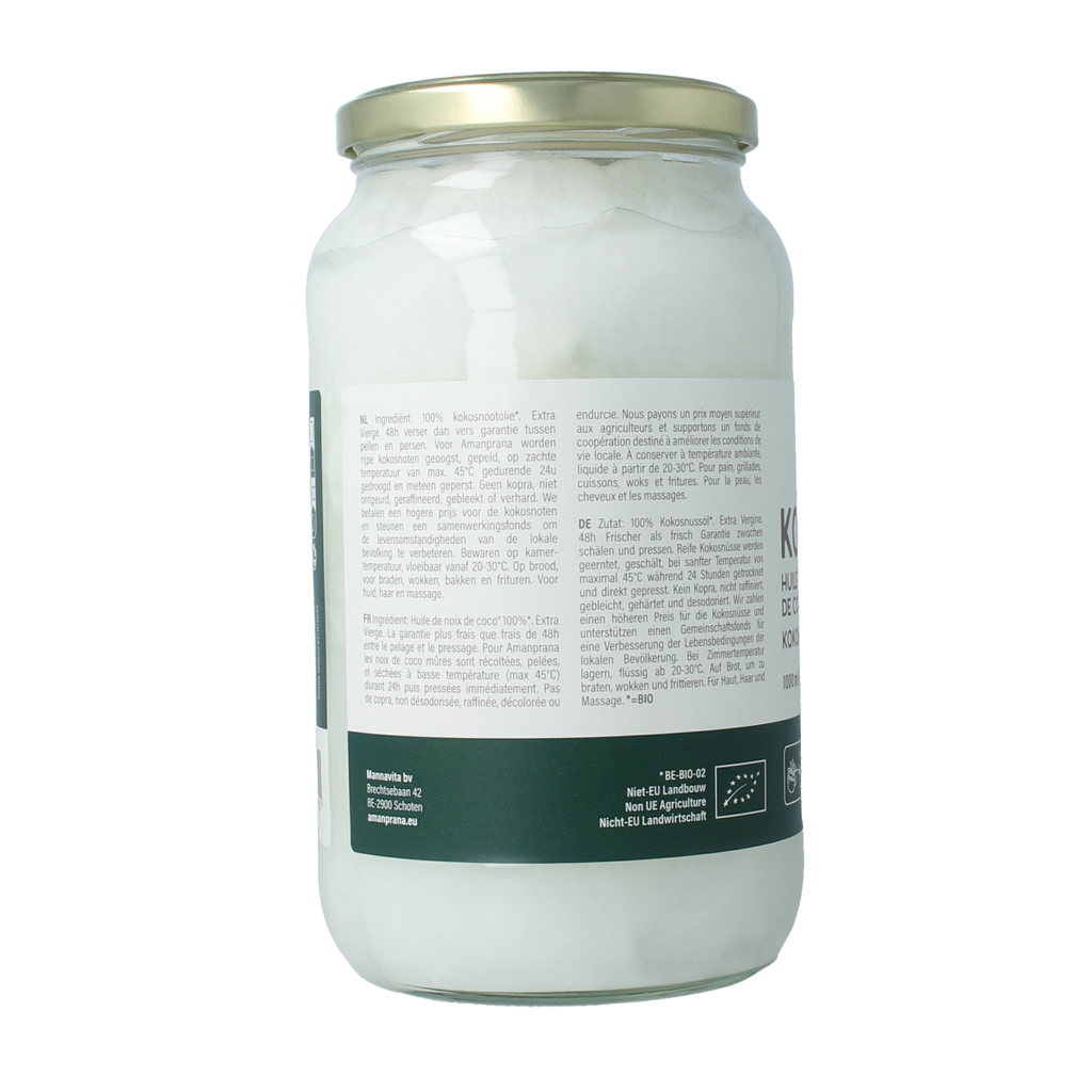 Amanprana Kokosnootolie bio 1000.00 Milliliter
