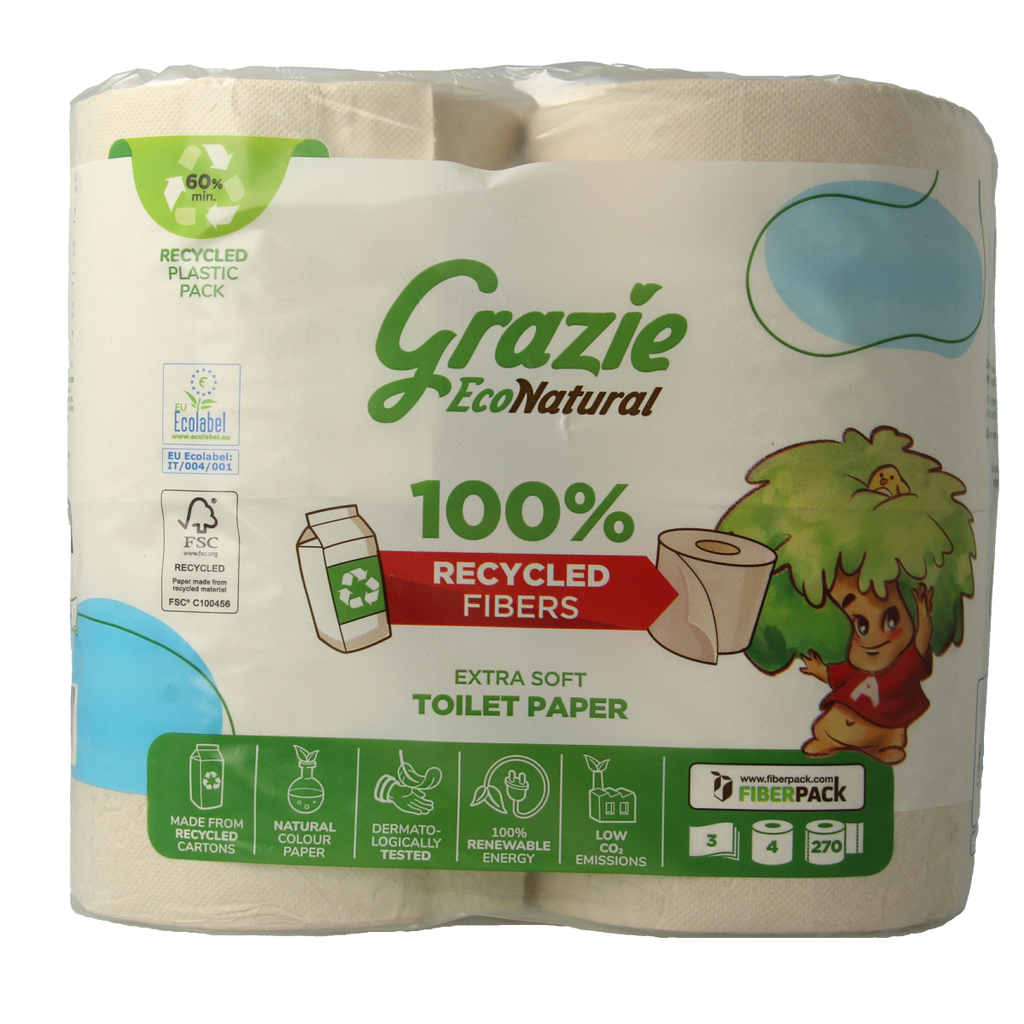 Grazie Natural Toiletpapier 3-laags 4.00 Stuks