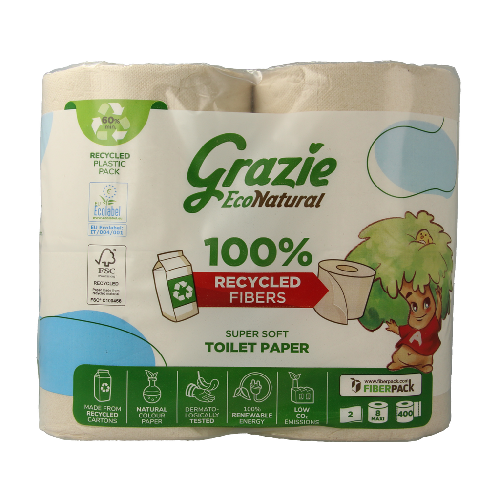 Grazie Natural Toiletpapier 2-laags 8.00 Stuks