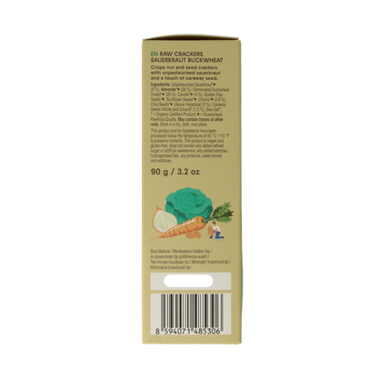 Lifefood Life crackers zuurkool boekweit raw bio 90 Gram