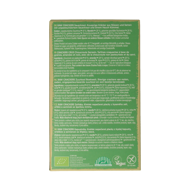 Lifefood Life crackers zuurkool boekweit raw bio 90 Gram