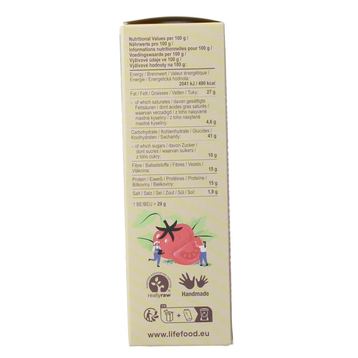 Lifefood Life crackers Italiaans raw bio 90.00 Gram