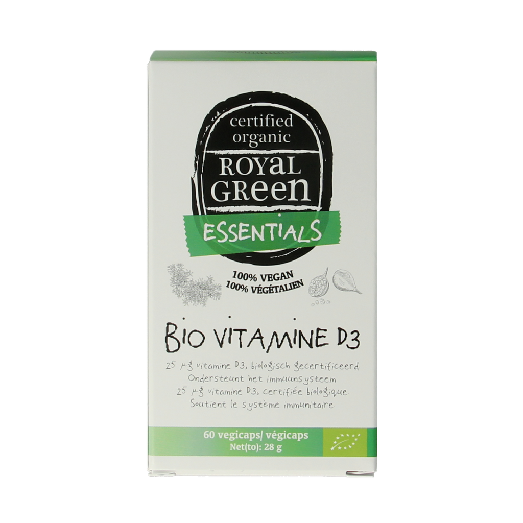 Royal Green Vitamine D3 bio 60.00 Vegetarische capsules