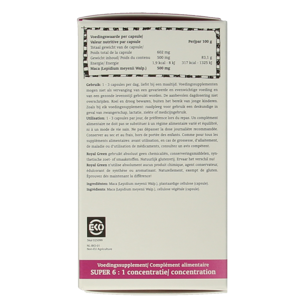 Royal Green Maca bio 60.00 Vegetarische capsules