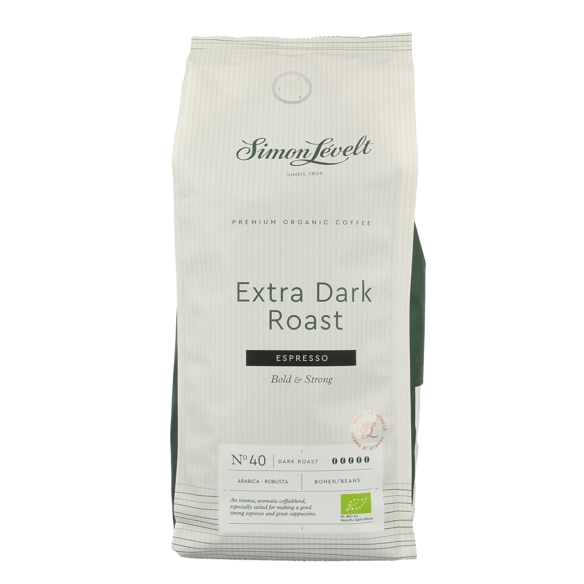 Simon Levelt Cafe N40 espresso extra dark roast bio 500.00 Gram