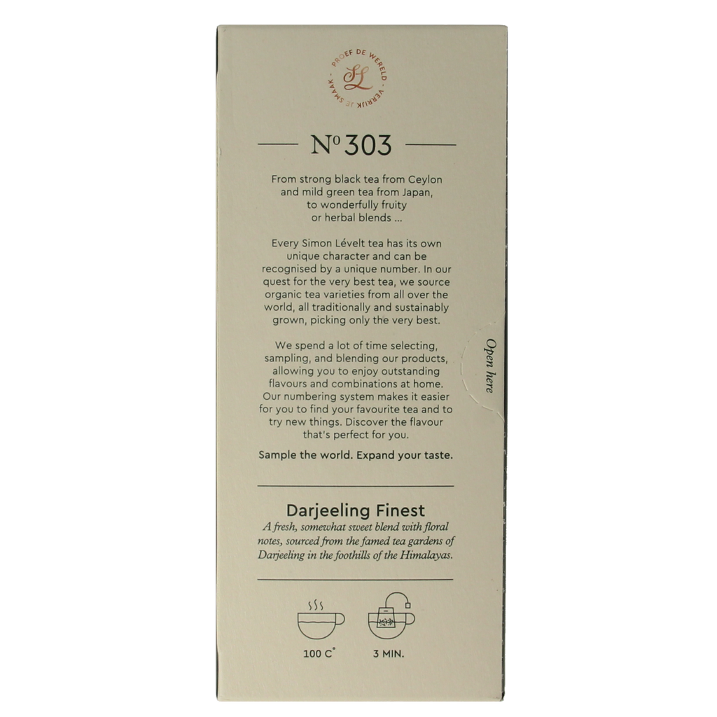 Simon Levelt Darjeeling finest bio 20.00 Zakjes