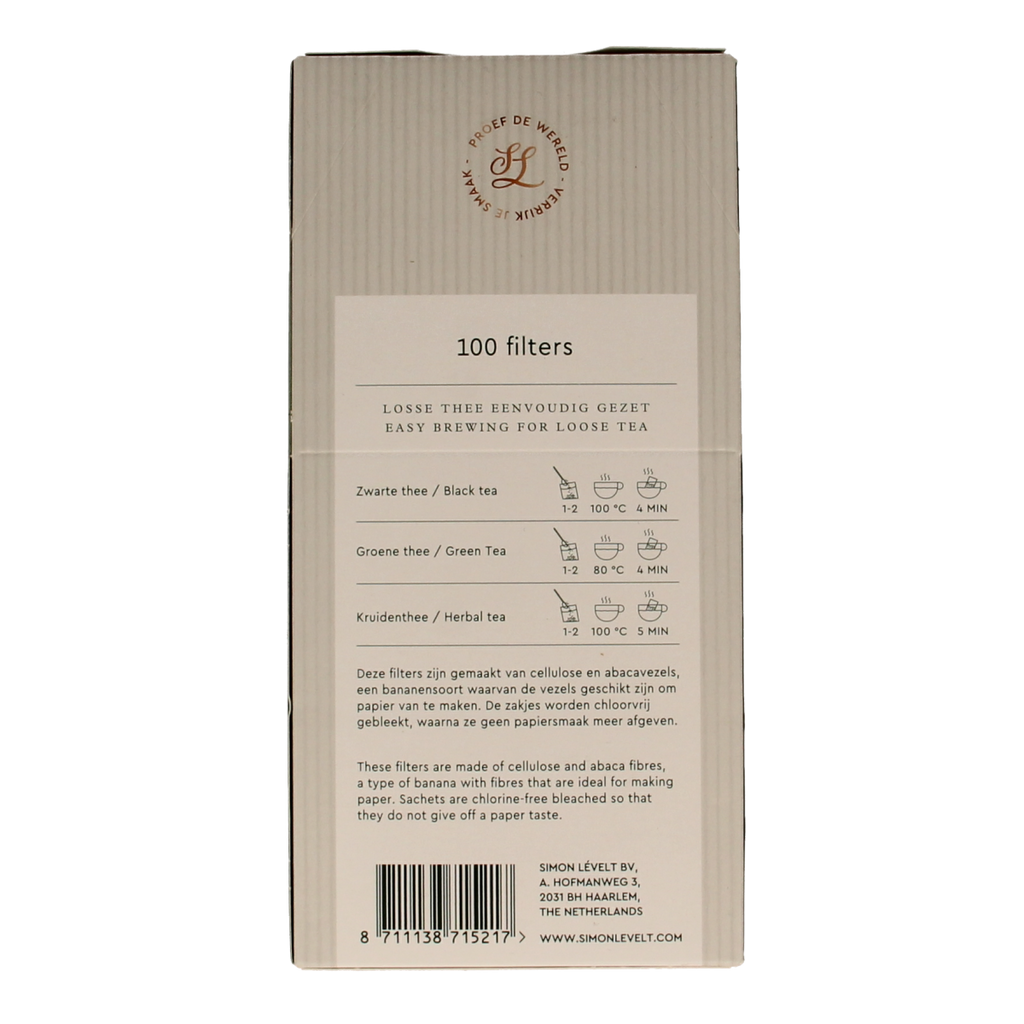 Simon Levelt Theefilter 1 kop papier 100.00 Stuks