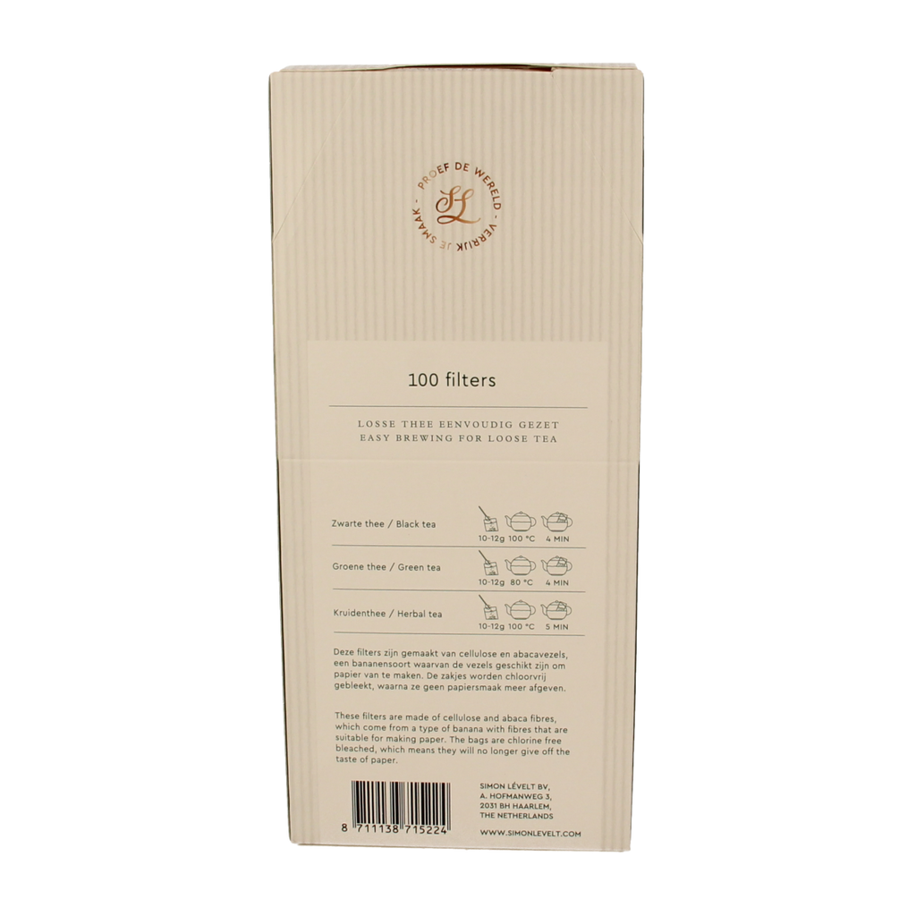 Simon Levelt Theefilter groot papier 100.00 Stuks