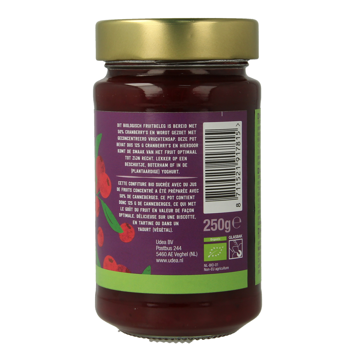 Your Organic Nature Fruit beleg cranberry bio 250.00 Gram