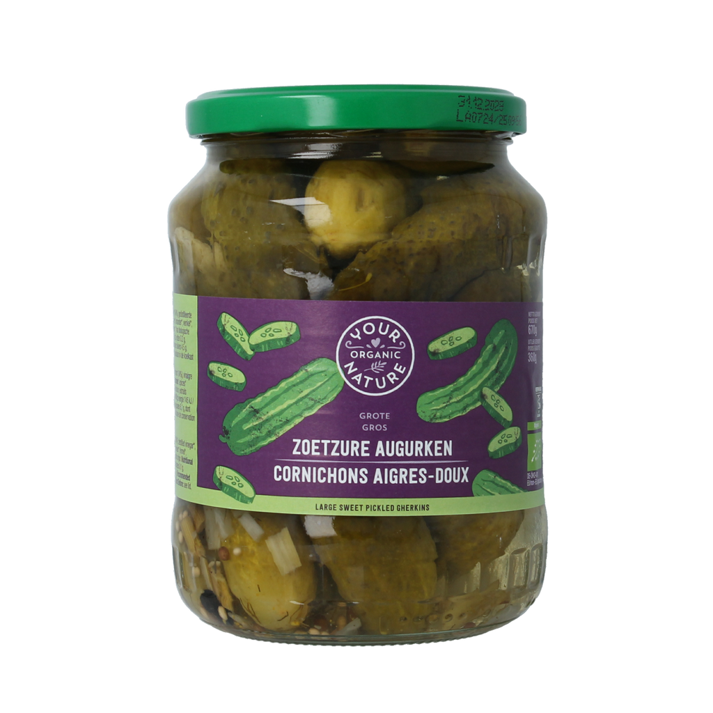 Your Organic Nature Augurken zoetzuur bio 670.00 Gram