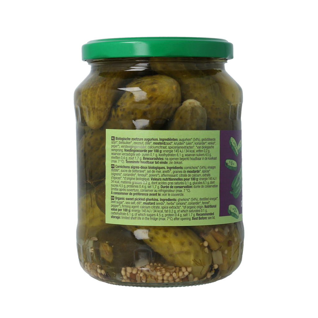 Your Organic Nature Augurken zoetzuur bio 670.00 Gram