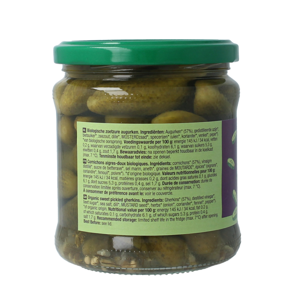 Your Organic Nature Augurken zoetzuur 330.00 Gram