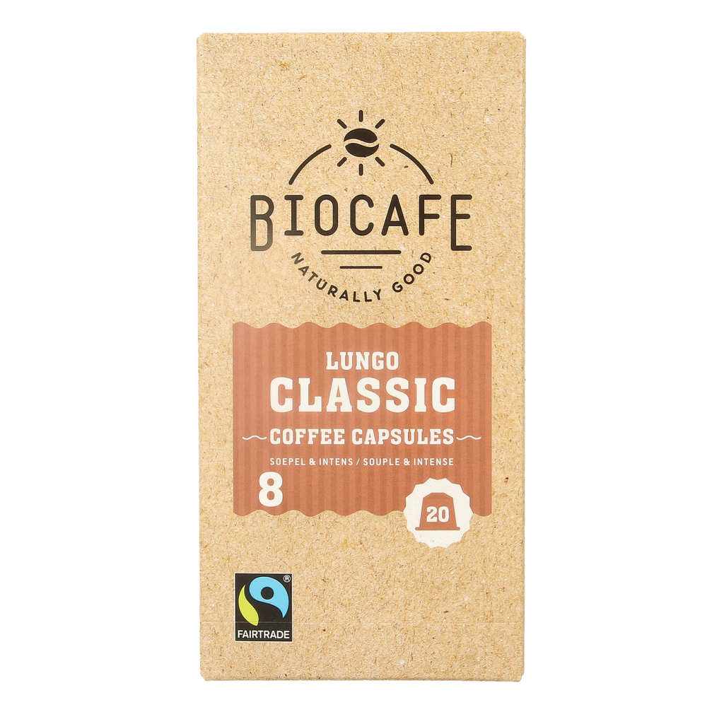 Biocafe Lungo capsules bio 20.00 Stuks