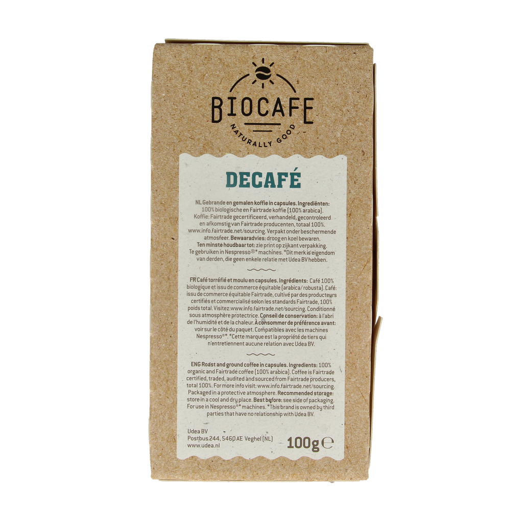 Biocafe Decafe capsules bio 20.00 Stuks