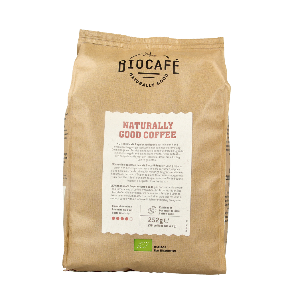 Biocafe Coffee pads regular bio 36.00 Stuks
