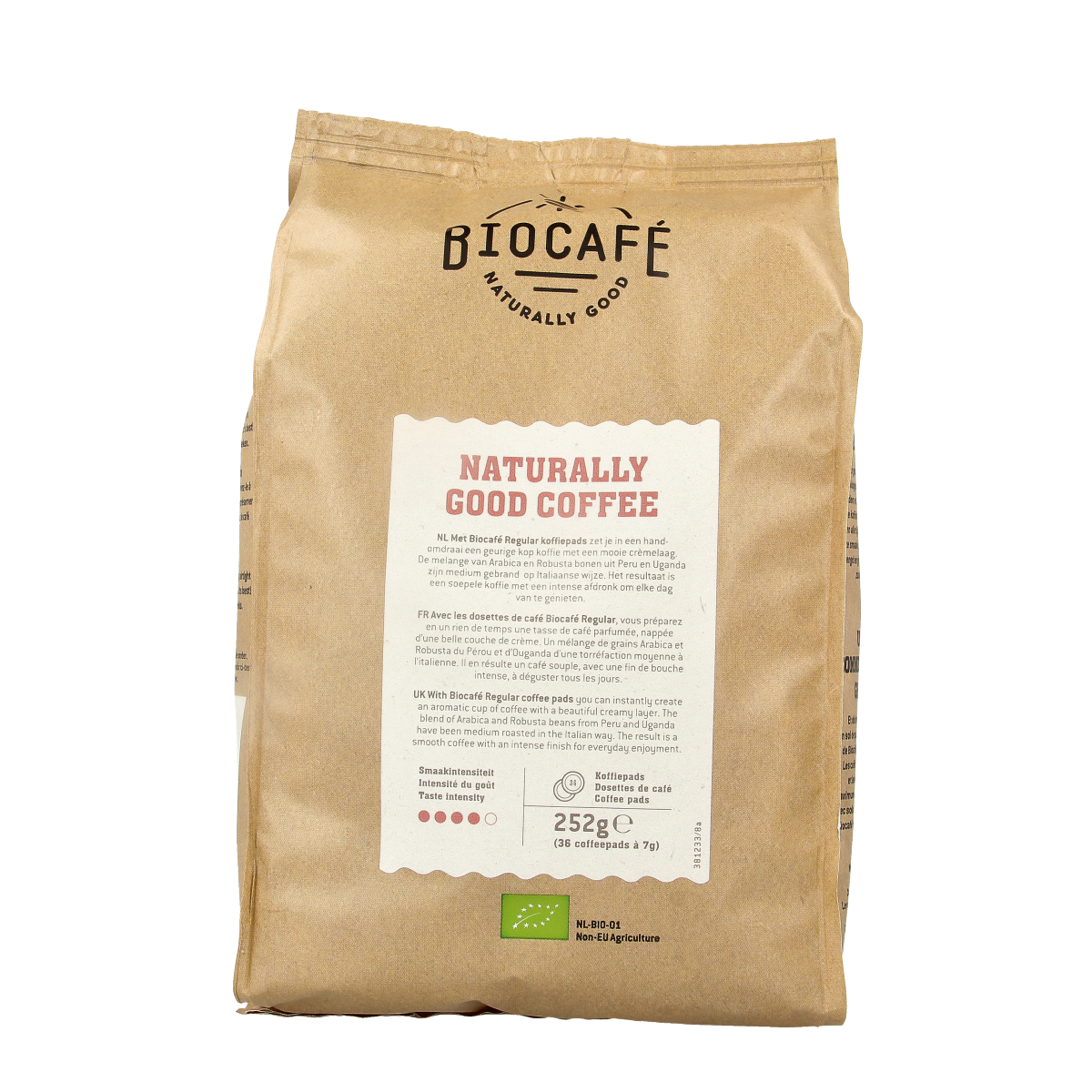 Biocafe Coffee pads regular bio 36.00 Stuks