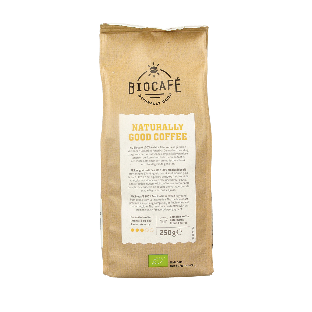 Biocafe Filterkoffie 100% arabica bio 250.00 Gram