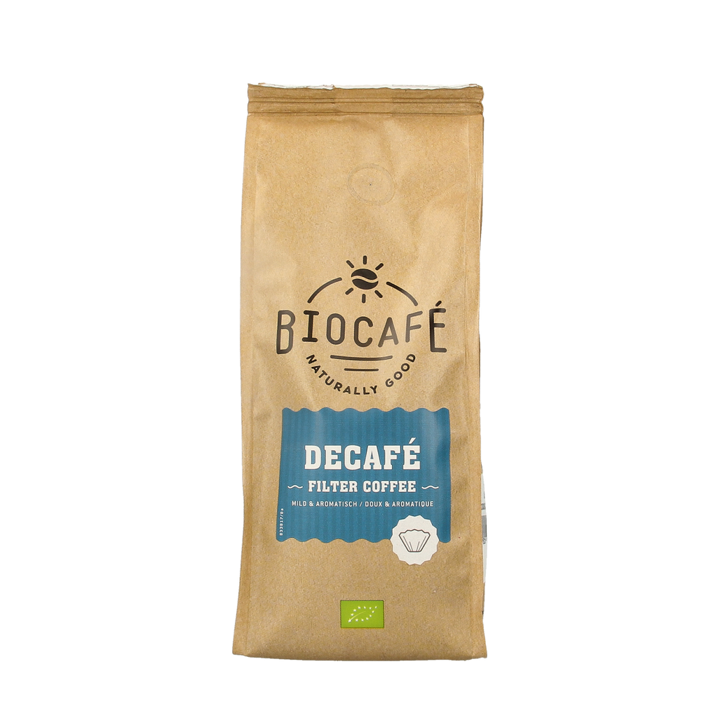 Biocafe Filterkoffie cafeinevrij/decaf bio 250.00 Gram