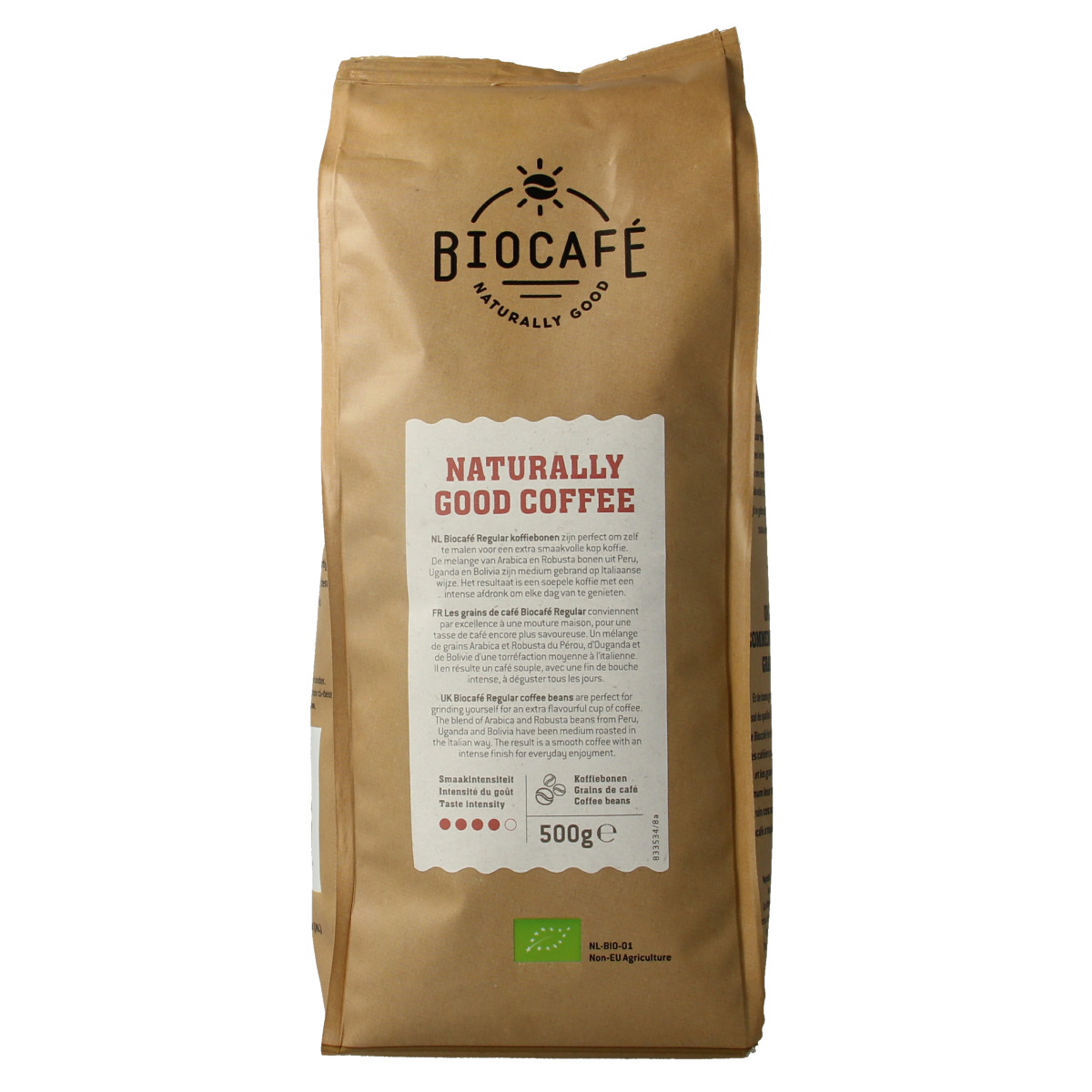 Biocafe Koffiebonen regular bio 500.00 Gram