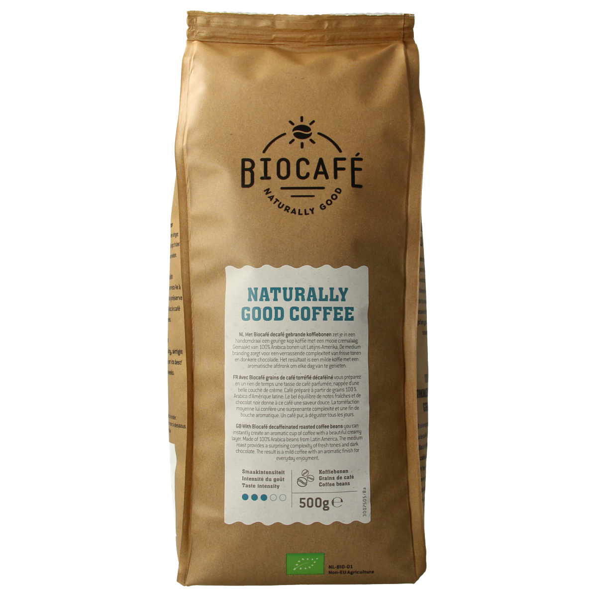 Biocafe Koffiebonen decafe bio 500.00 Gram