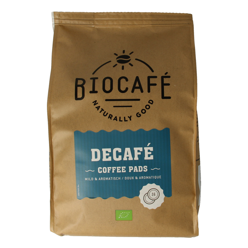Biocafe Coffee pads caffeinevrij bio 36.00 Stuks