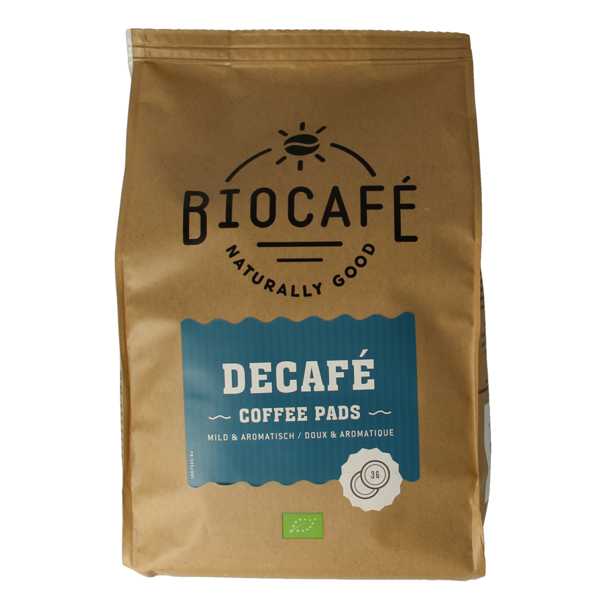 Biocafe Coffee pads caffeinevrij bio 36.00 Stuks
