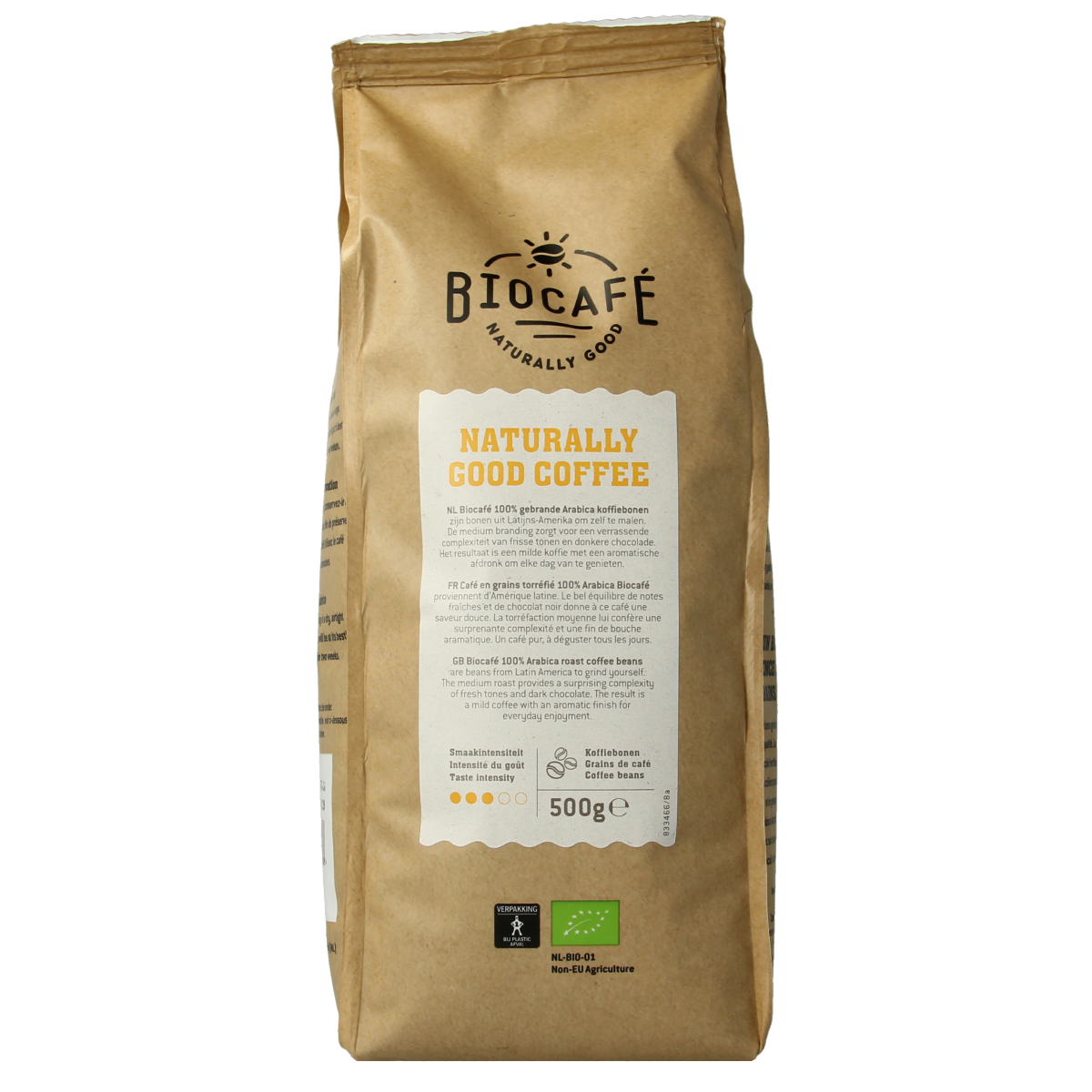 Biocafe Koffiebonen arabica bio 500.00 Gram
