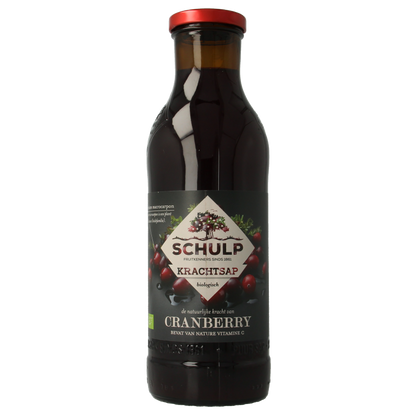 Schulp Krachtsap cranberrysap puur bio 750 Milliliter