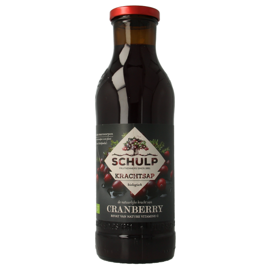 Schulp Krachtsap cranberrysap puur bio 750 Milliliter