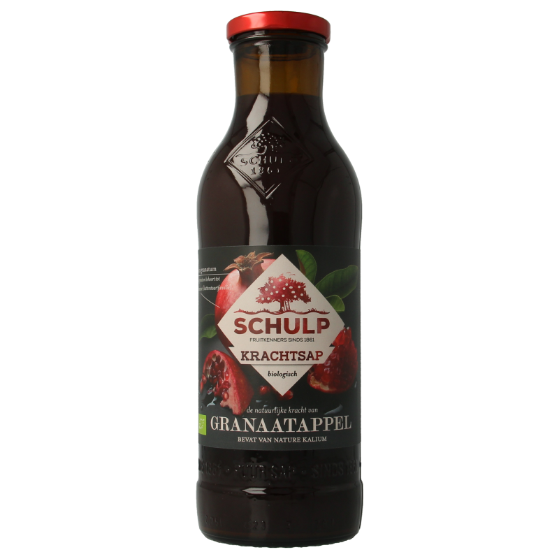 Schulp Krachtsap granaatappel puur bio 750 Milliliter