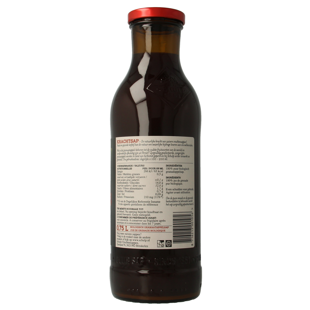 Schulp Krachtsap granaatappel puur bio 750.00 Milliliter