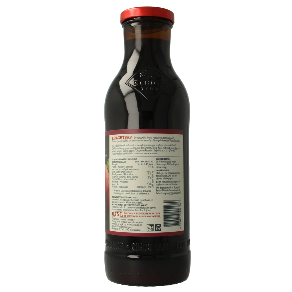 Schulp Krachtsap rode bietensap puur bio 750.00 Milliliter
